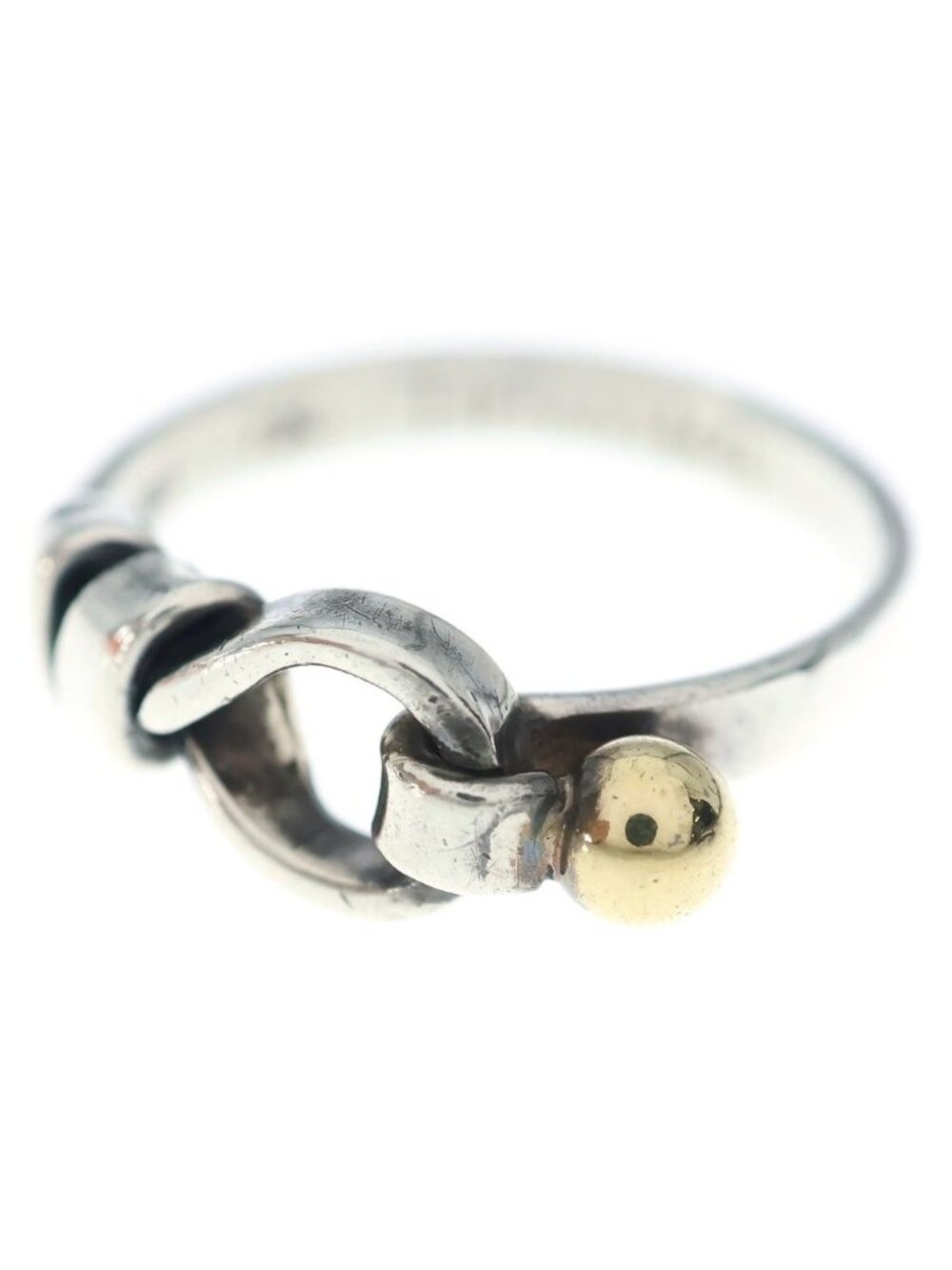 Tiffany & Co Love Knot Ring Silver Yellow Gold